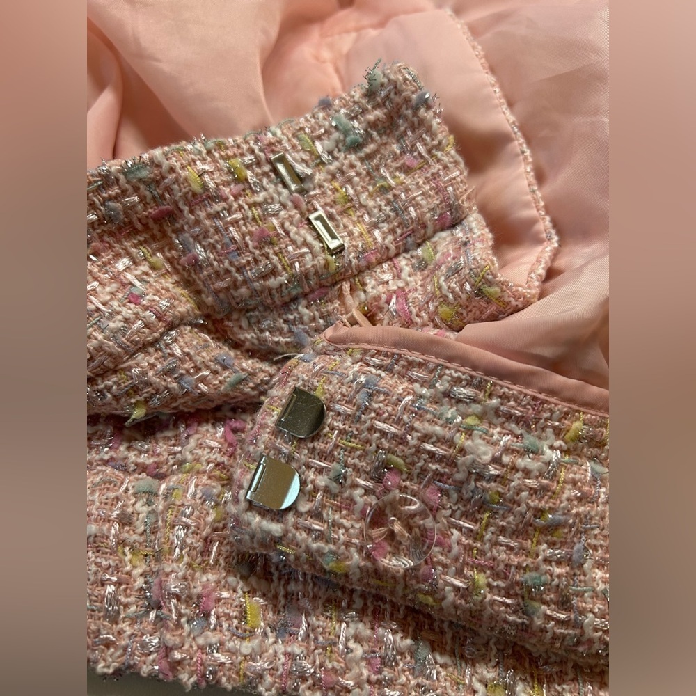 ELOQUII PINK RAINBOW CONFETTI TWEED, RAW EDGE SHORTS. FULLY LINED, RAW EDGE Sz22 - Picture 12 of 12